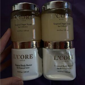 L'Core Paris Tropical Sugar Scrub & L’Core Paris Tropical Body Butter Set of 4
